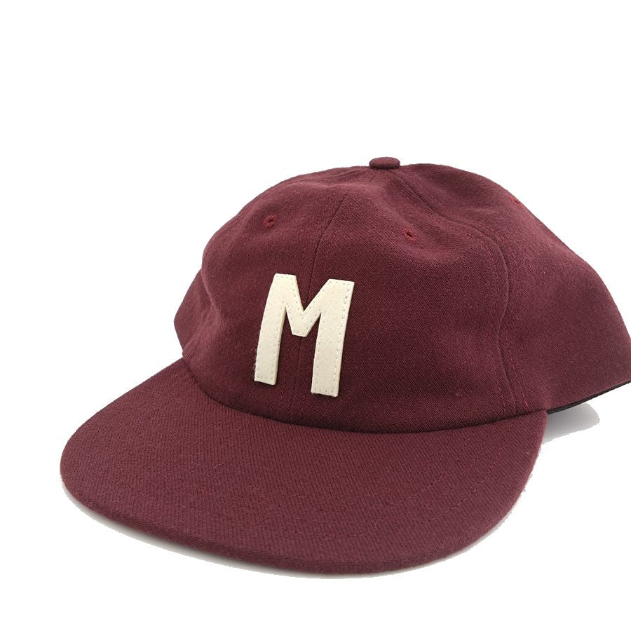 COOPERSTOWN BALL CAP / 1942 Kansas City Monarchs / WOOL SAGE / MAROON / FELT / SNAP / MADE IN USA