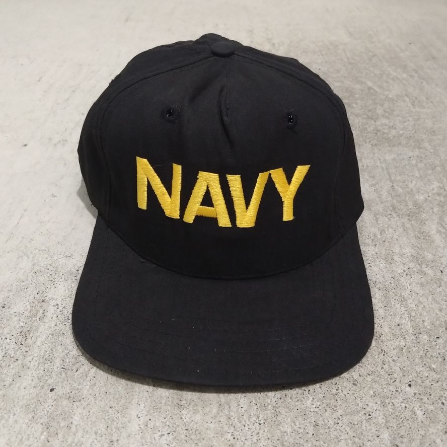 90s BANCROFT CAP / U.S.NAVY / SNAPBACK / BASEBALL CAP / MADE IN USA 【DEADSTOCK】