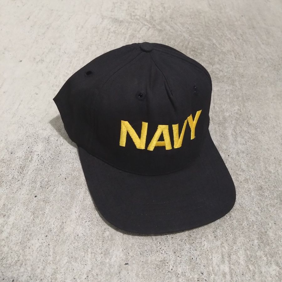 90s BANCROFT CAP / U.S.NAVY / SNAPBACK / BASEBALL CAP / MADE IN USA 【DEADSTOCK】