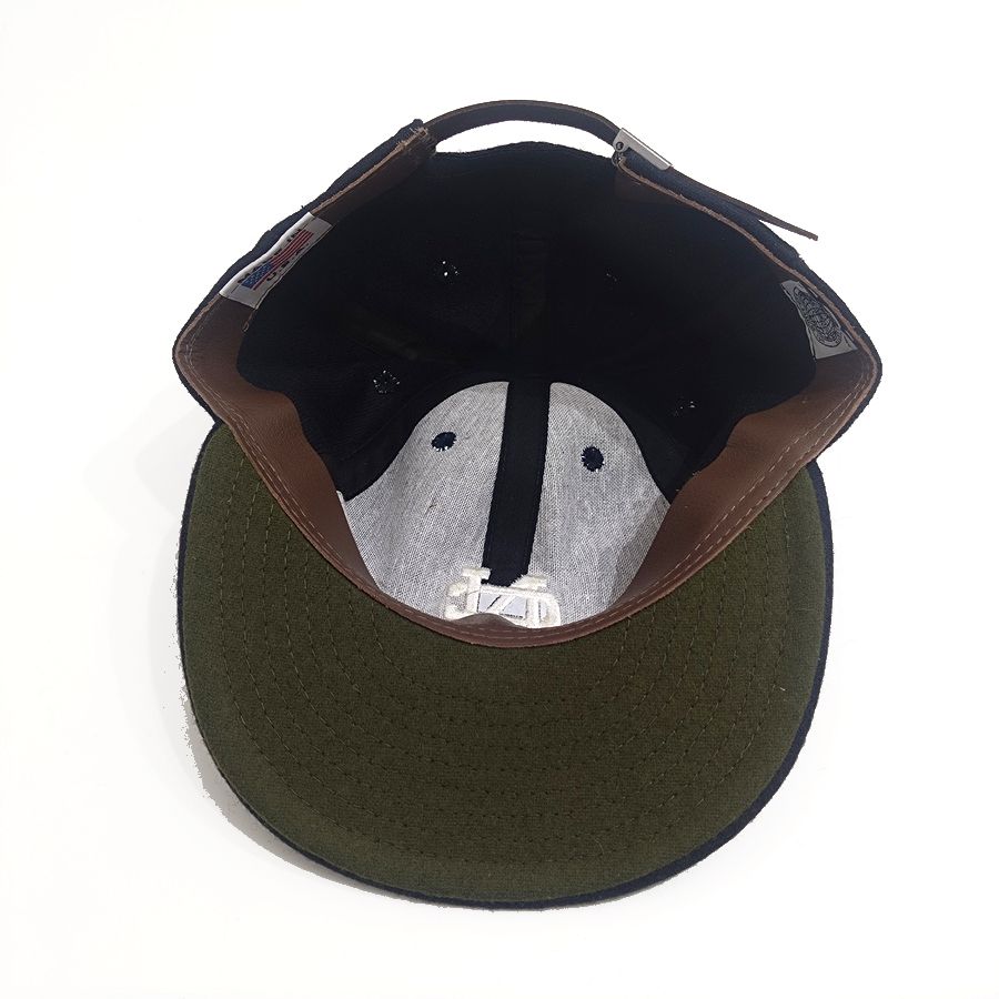 COOPERSTOWN BALL CAP / 1960 NORTH CAROLINA UNIVERSITY / EXCLUSIVE / NAVY / WOOL FLANNEL / LEATHER STRAP / MADE IN USA
