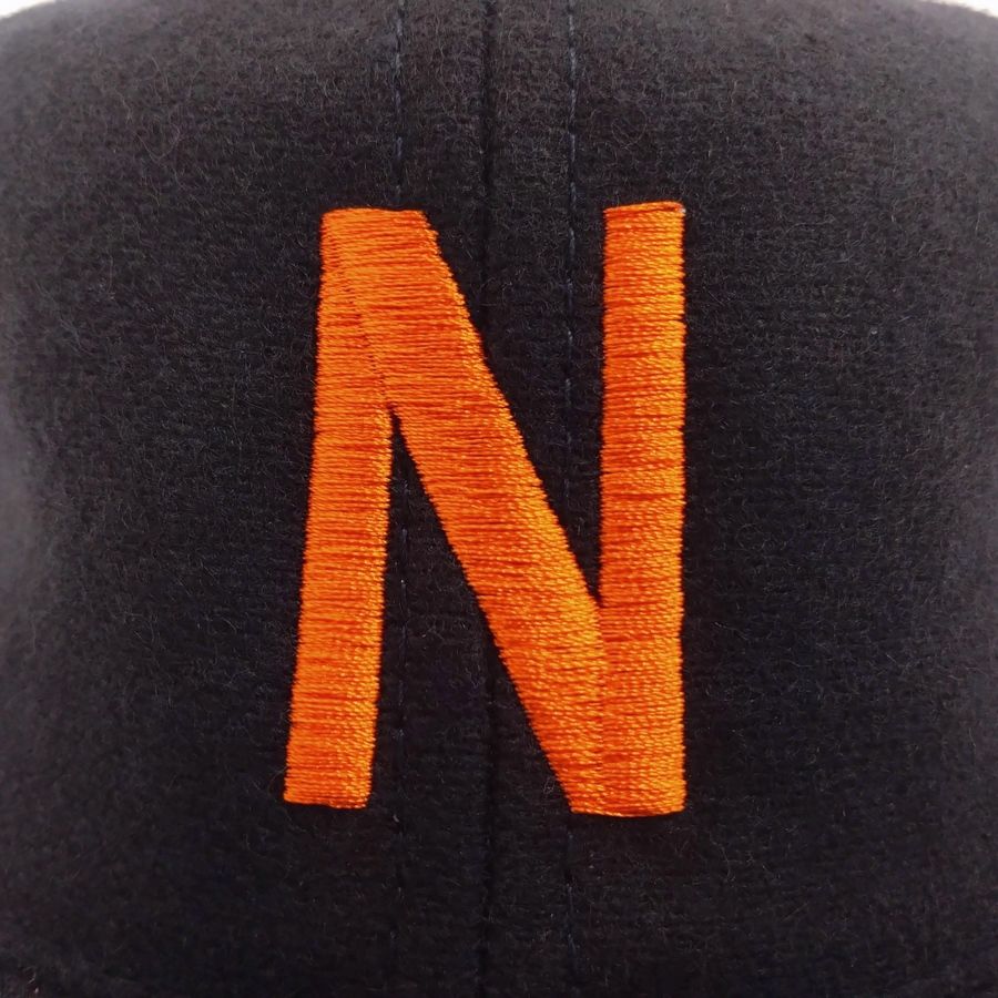 COOPERSTOWN BALL CAP / 1927 NEWARK BEARS (ORANGE LOGO) NAVY / WOOL FLANNEL / LEATHER STRAP / MADE IN USA