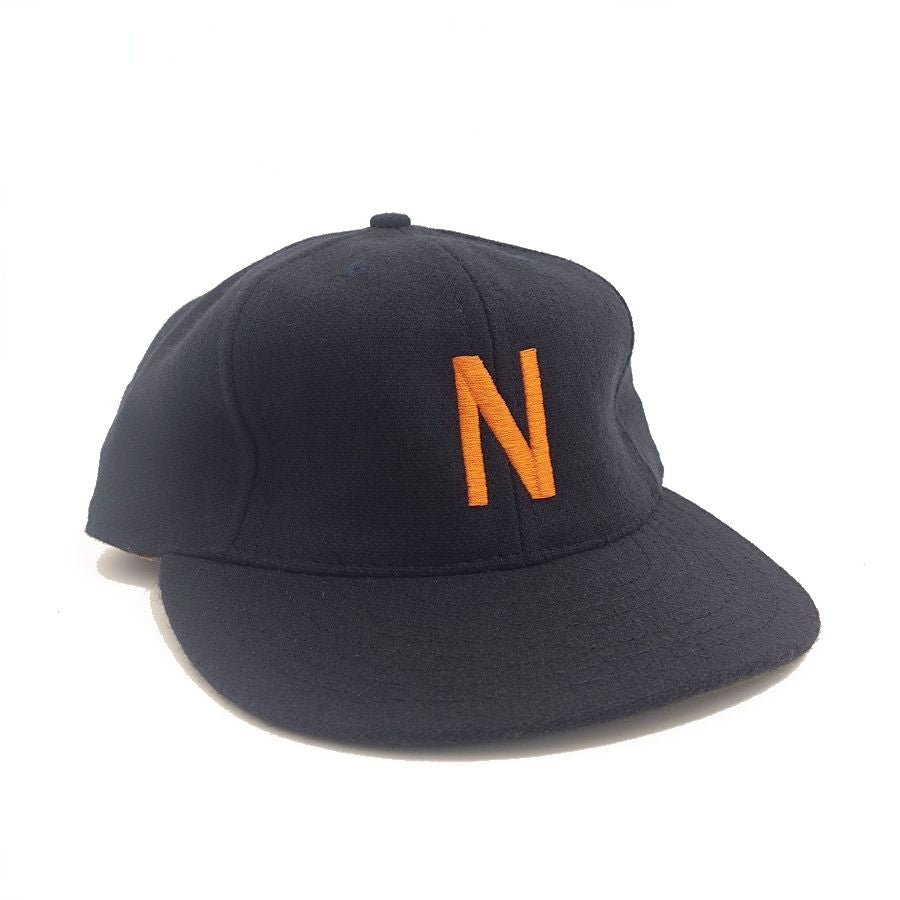 COOPERSTOWN BALL CAP / 1927 NEWARK BEARS (ORANGE LOGO) NAVY / WOOL FLANNEL / LEATHER STRAP / MADE IN USA