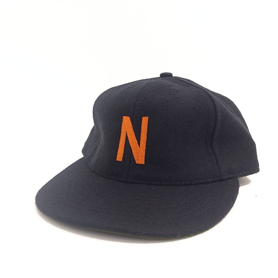 COOPERSTOWN BALL CAP / 1927 NEWARK BEARS (ORANGE LOGO) NAVY / WOOL FLANNEL / LEATHER STRAP / MADE IN USA