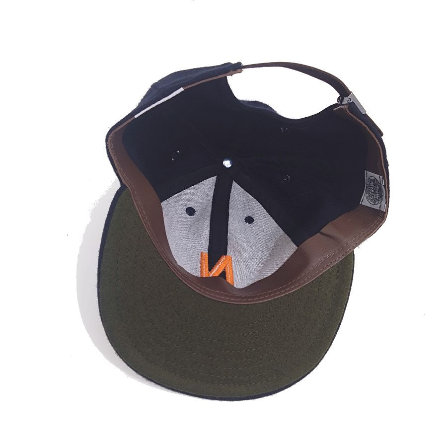 COOPERSTOWN BALL CAP / 1927 NEWARK BEARS (ORANGE LOGO) NAVY / WOOL FLANNEL / LEATHER STRAP / MADE IN USA
