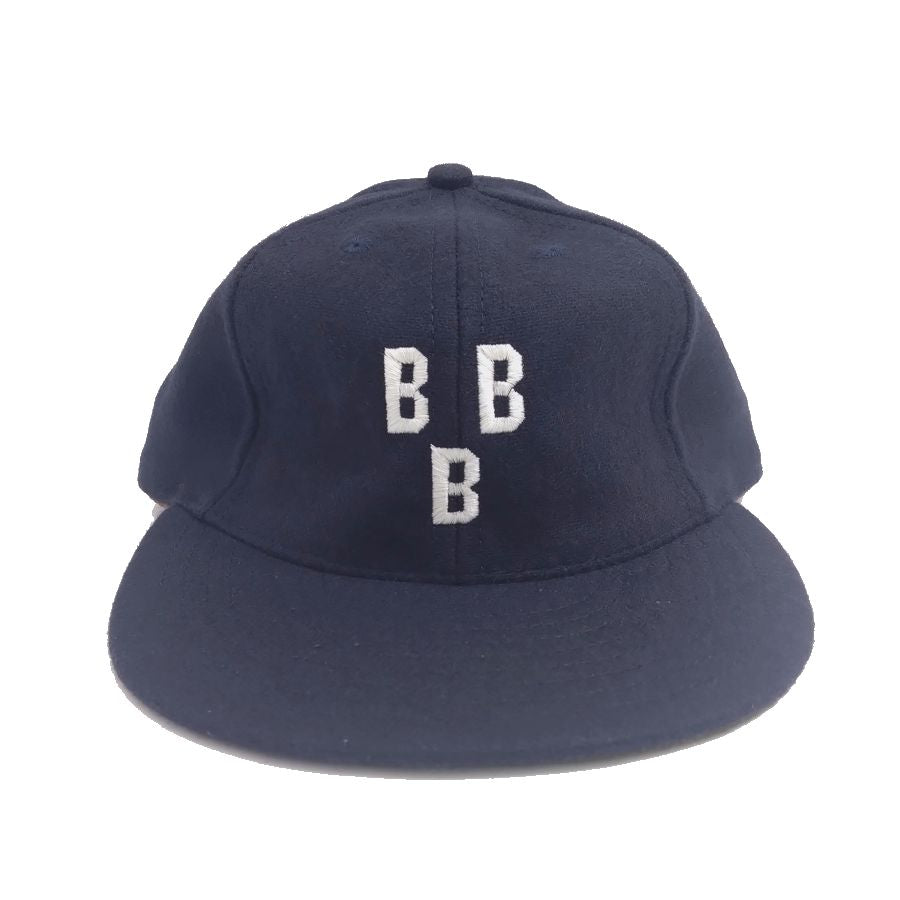 COOPERSTOWN BALL CAP / 1948 BIRMINGHAM BLACK BARONS / NAVY / WOOL FLANNEL / LEATHER STRAP / MADE IN USA