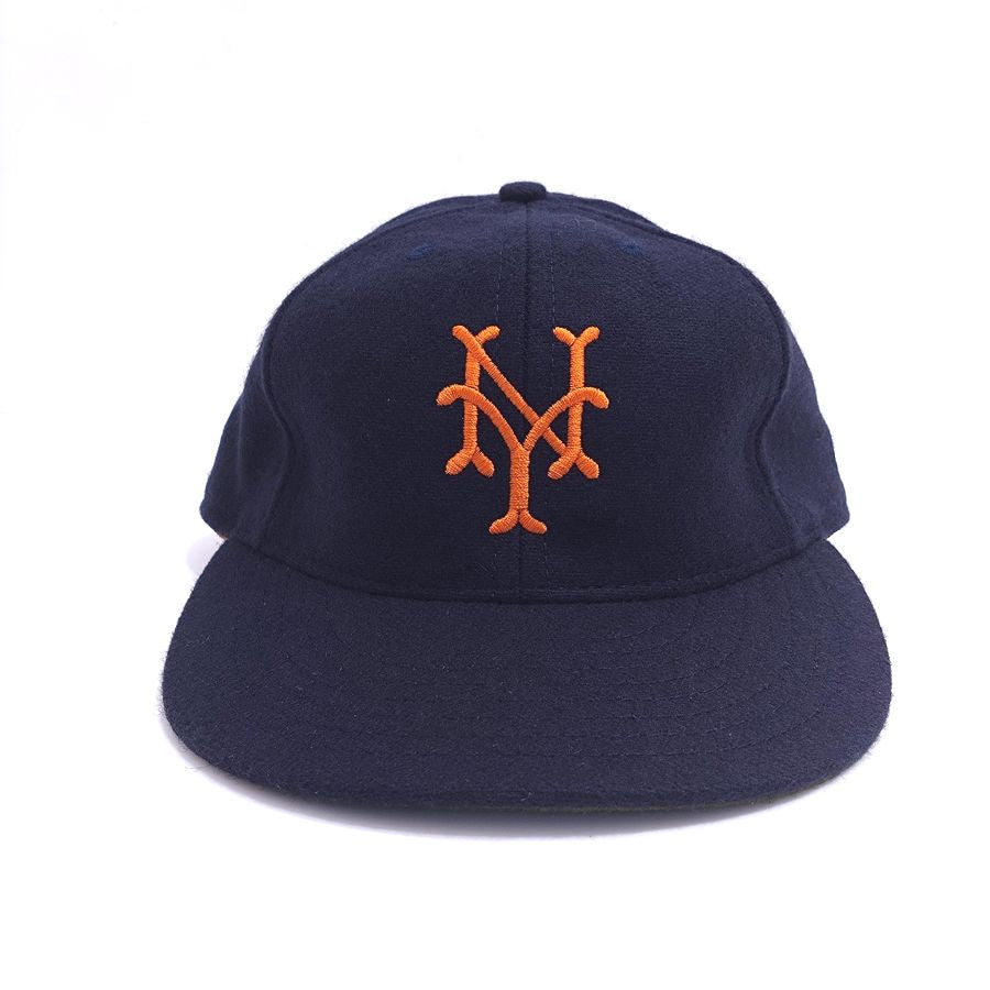 COOPERSTOWN BALL CAP / 1947 NEWYORK CUBANS (ORANGE LOGO) NAVY / WOOL FLANNEL / LEATHER STRAP / MADE IN USA