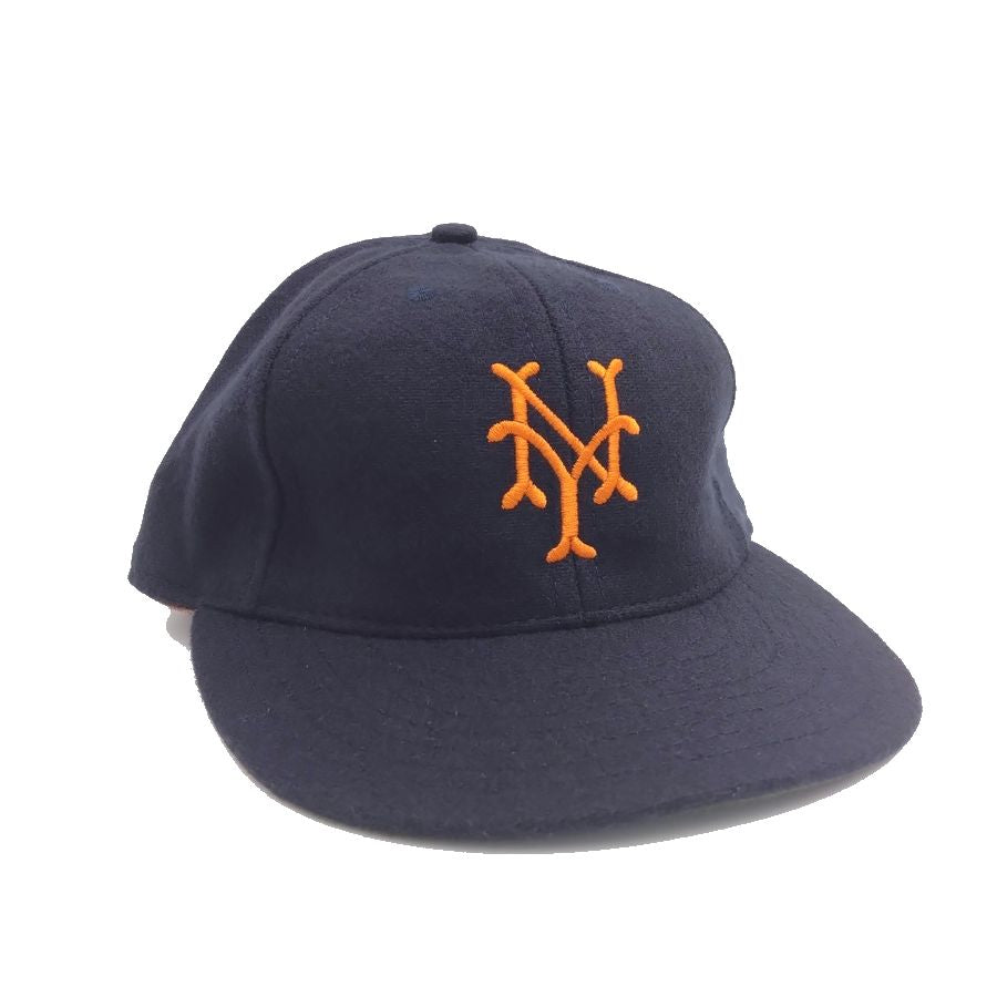 COOPERSTOWN BALL CAP / 1947 NEWYORK CUBANS (ORANGE LOGO) NAVY / WOOL FLANNEL / LEATHER STRAP / MADE IN USA