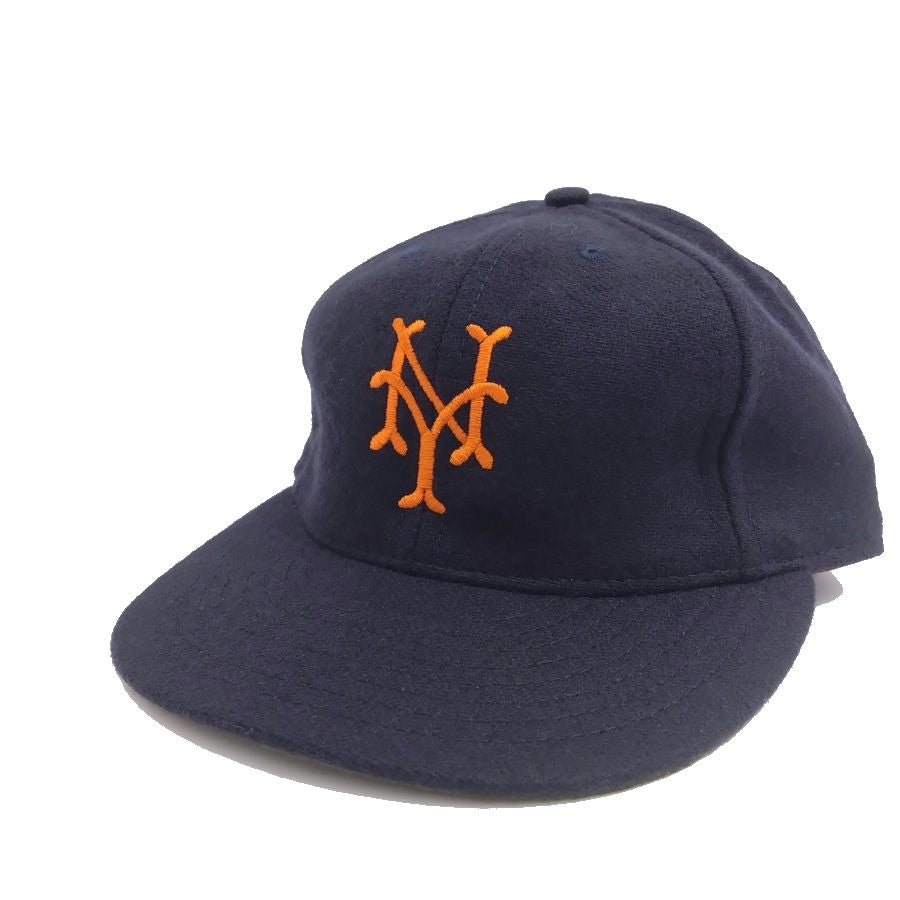 COOPERSTOWN BALL CAP / 1947 NEWYORK CUBANS (ORANGE LOGO) NAVY / WOOL FLANNEL / LEATHER STRAP / MADE IN USA