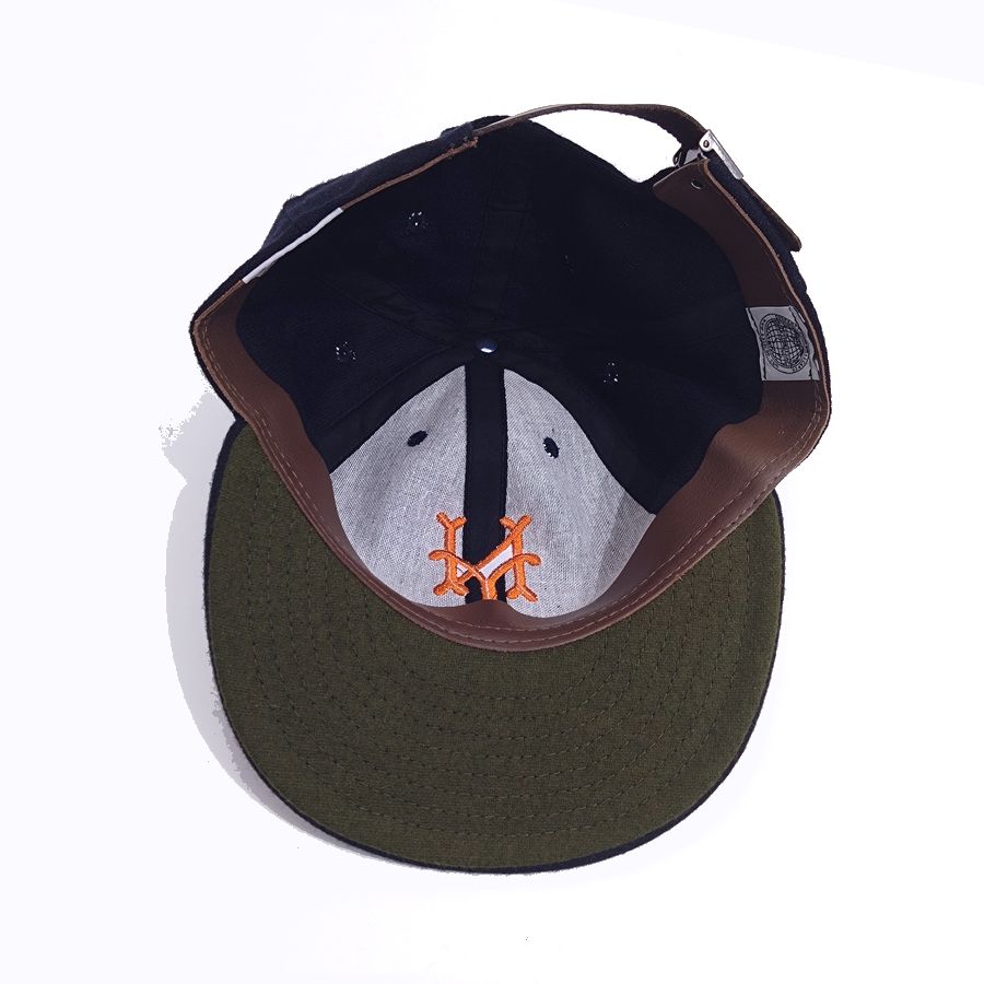 COOPERSTOWN BALL CAP / 1947 NEWYORK CUBANS (ORANGE LOGO) NAVY / WOOL FLANNEL / LEATHER STRAP / MADE IN USA