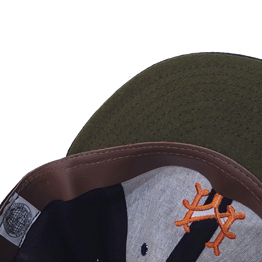 COOPERSTOWN BALL CAP / 1947 NEWYORK CUBANS (ORANGE LOGO) NAVY / WOOL FLANNEL / LEATHER STRAP / MADE IN USA
