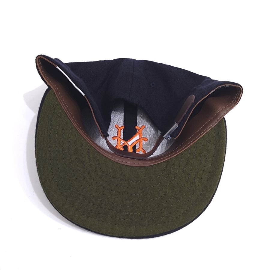 COOPERSTOWN BALL CAP / 1947 NEWYORK CUBANS (ORANGE LOGO) NAVY / WOOL FLANNEL / LEATHER STRAP / MADE IN USA