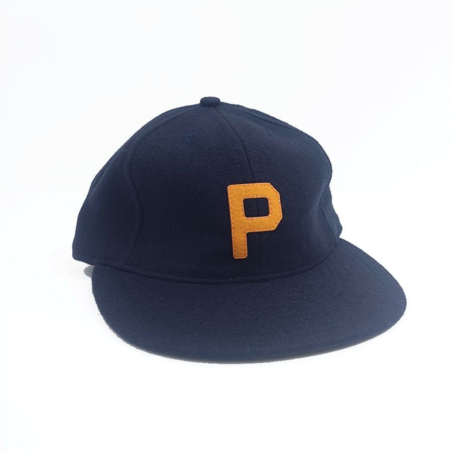 COOPERSTOWN BALL CAP / 1947 PORTLAND BEAVERS (ORANGE LOGO) NAVY / WOOL FLANNEL / LEATHER STRAP / MADE IN USA