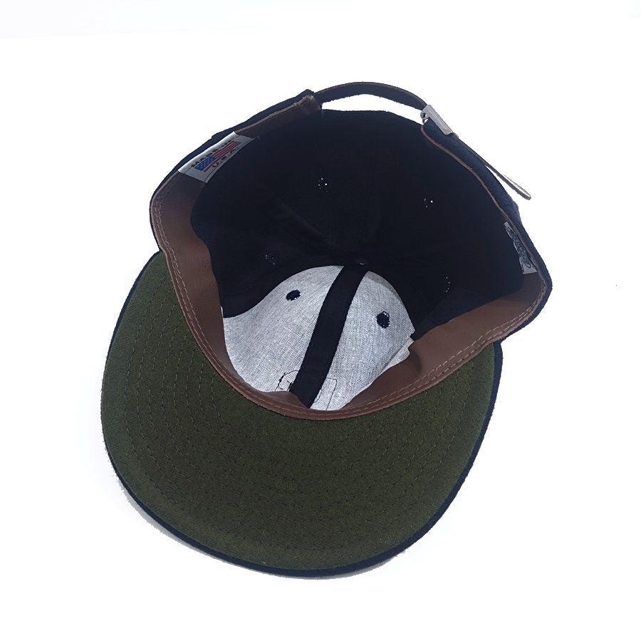 COOPERSTOWN BALL CAP / 1947 PORTLAND BEAVERS (ORANGE LOGO) NAVY / WOOL FLANNEL / LEATHER STRAP / MADE IN USA