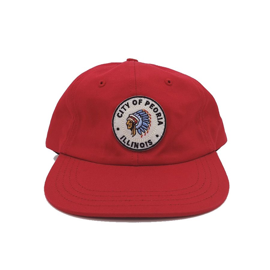 COOPERSTOWN BALL CAP / 1948 ROCK FORD PEACHES / RED / MADE IN USA