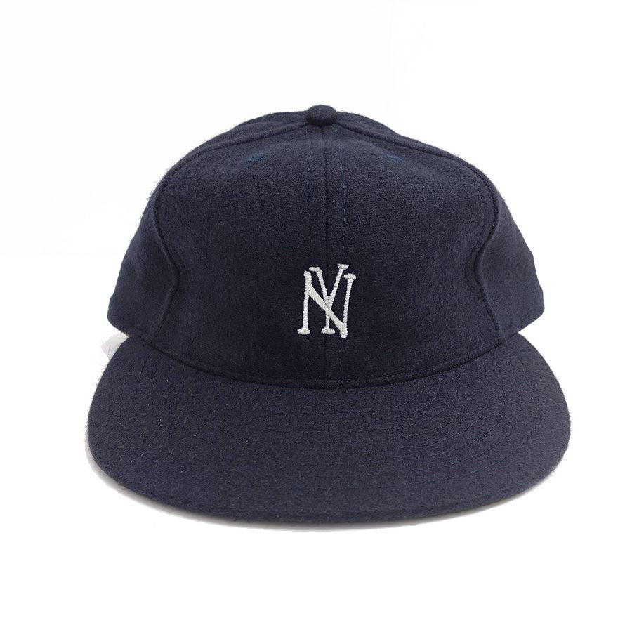 COOPERSTOWN BALL CAP / 1935 NEWYORK BLACK YANKEES (SMALL LOGO)NAVY / WOOL FLANNEL / LEATHER STRAP / MADE IN USA