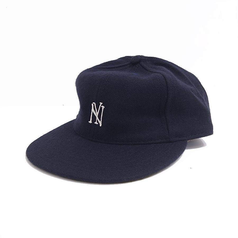 COOPERSTOWN BALL CAP / 1935 NEWYORK BLACK YANKEES (SMALL LOGO)NAVY / WOOL FLANNEL / LEATHER STRAP / MADE IN USA