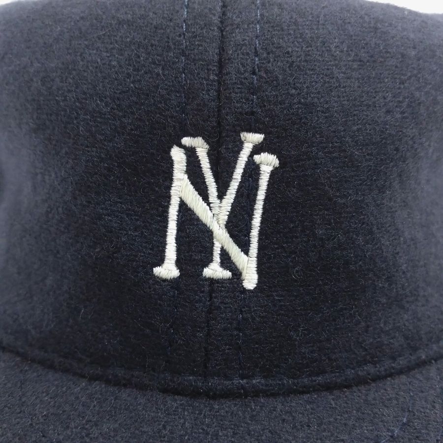 COOPERSTOWN BALL CAP / 1935 NEWYORK BLACK YANKEES (SMALL LOGO)NAVY / WOOL FLANNEL / LEATHER STRAP / MADE IN USA