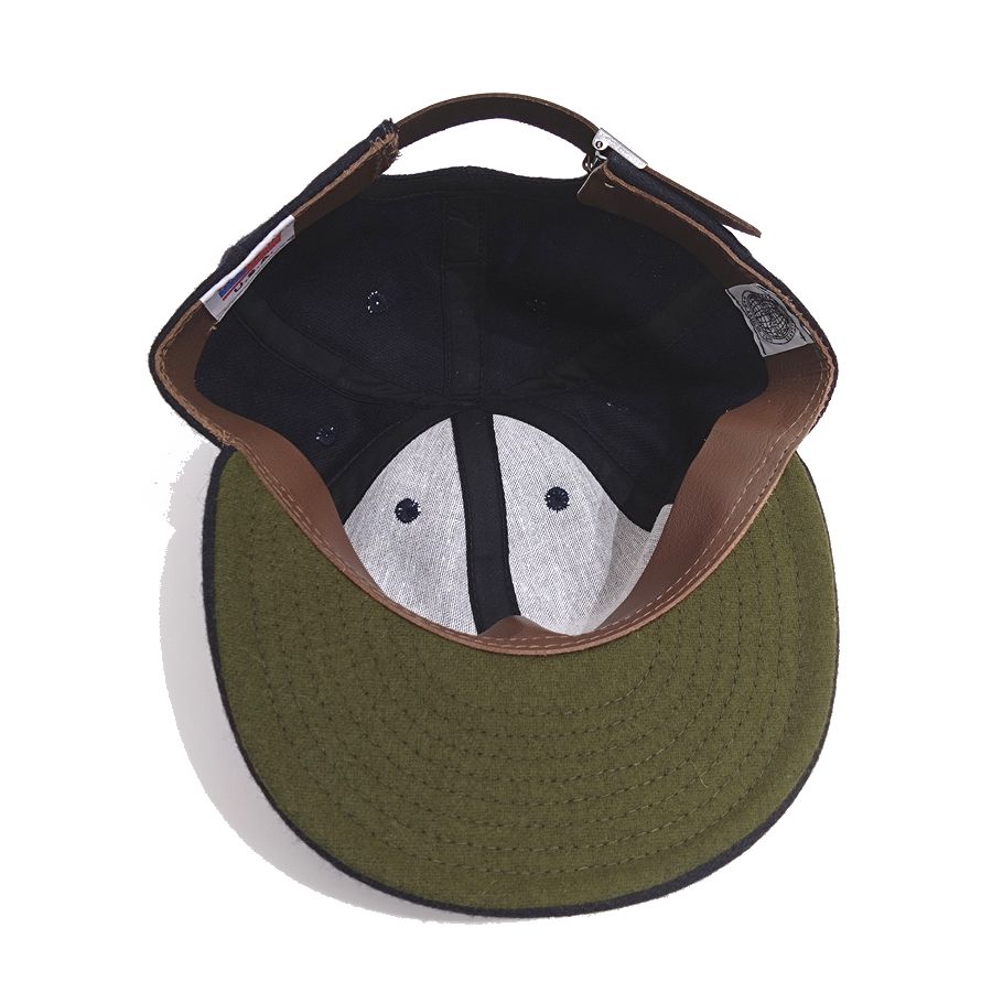 COOPERSTOWN BALL CAP / 1935 NEWYORK BLACK YANKEES (SMALL LOGO)NAVY / WOOL FLANNEL / LEATHER STRAP / MADE IN USA