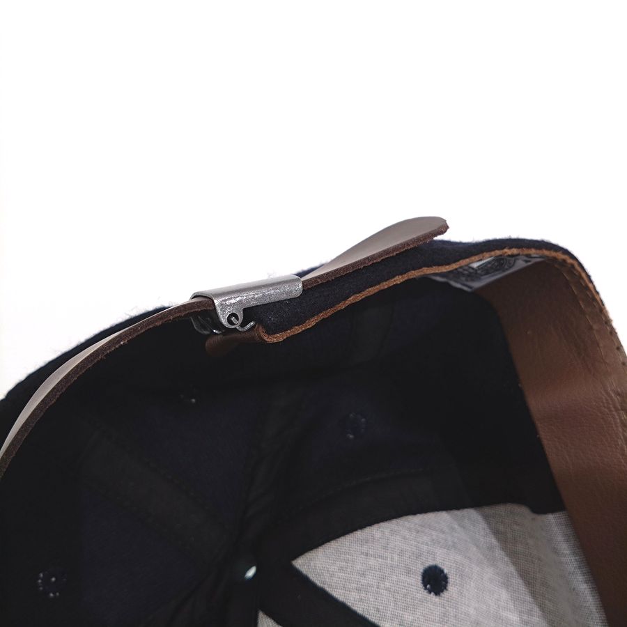 COOPERSTOWN BALL CAP / 1935 NEWYORK BLACK YANKEES (SMALL LOGO)NAVY / WOOL FLANNEL / LEATHER STRAP / MADE IN USA