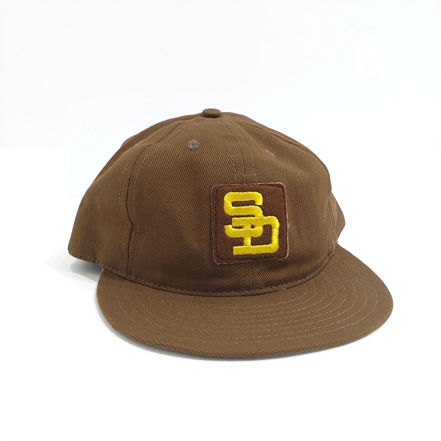 COOPERSTOWN BALL CAP / SANDIEGO PADRES / VINTAGE PATCH / BRUSHED COTTON TWILL / SOFT VISOR / SNAP / BROWN / SPECIAL ORDER MODEL / MADE IN USA