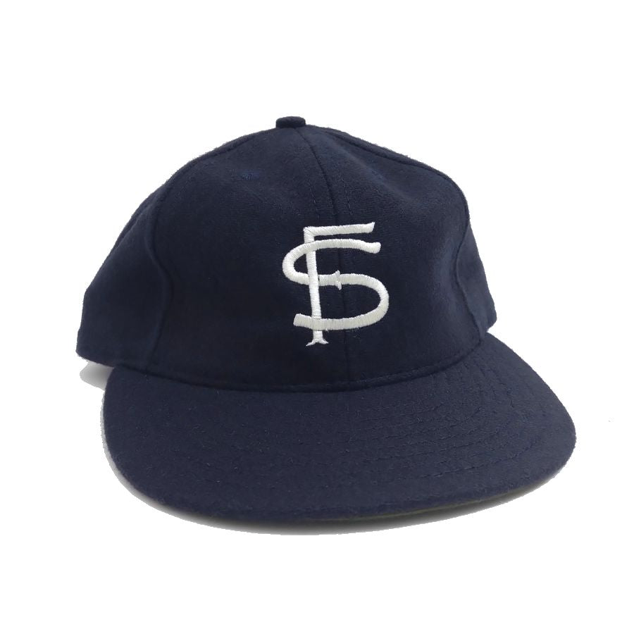 COOPERSTOWN BALL CAP / 1952 SANFRANCISCO SEALS / NAVY / WOOL FLANNEL / LEATHER STRAP / MADE IN USA