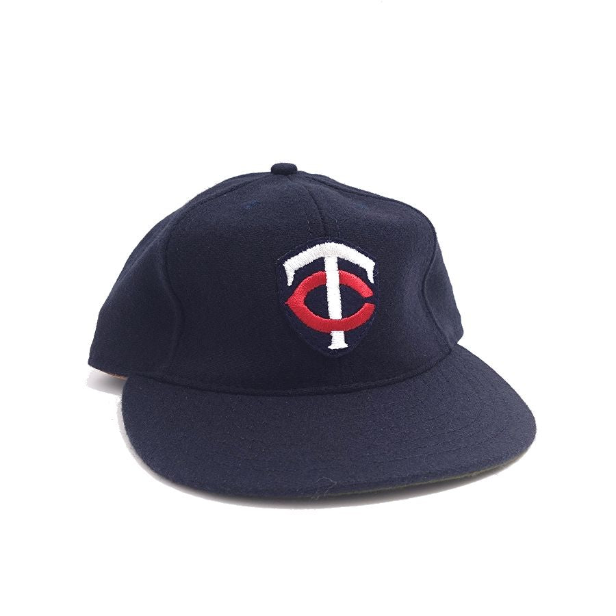 COOPERSTOWN BALL CAP / MINNESOTA TWINS / NAVY / VINTAGE PATCH / WOOL FLANNEL / LEATHER STRAP / MADE IN USA