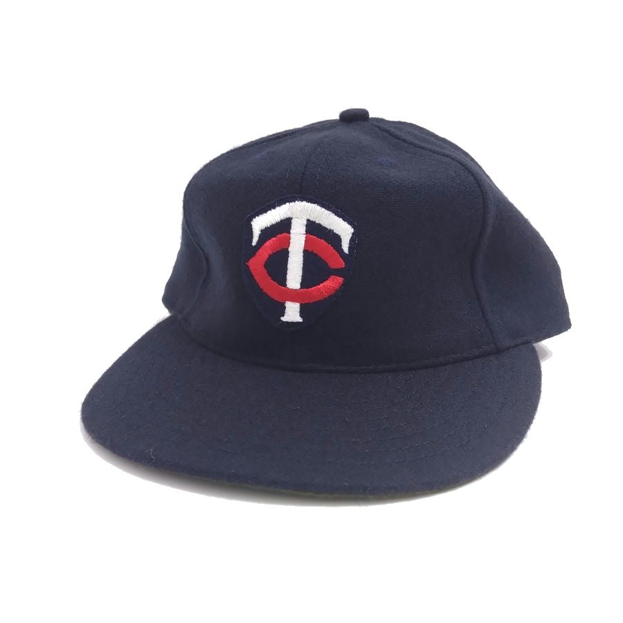 COOPERSTOWN BALL CAP / MINNESOTA TWINS / NAVY / VINTAGE PATCH / WOOL FLANNEL / LEATHER STRAP / MADE IN USA
