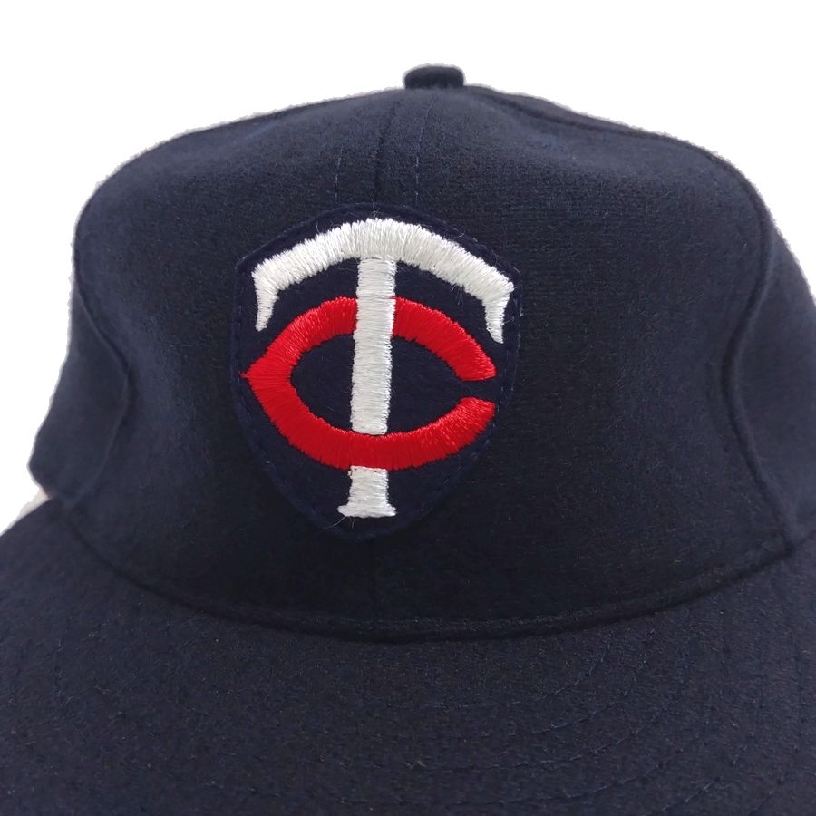 COOPERSTOWN BALL CAP / MINNESOTA TWINS / NAVY / VINTAGE PATCH / WOOL FLANNEL / LEATHER STRAP / MADE IN USA