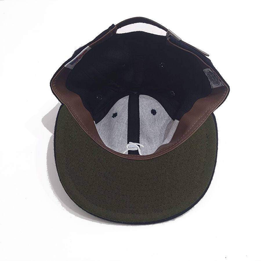 COOPERSTOWN BALL CAP / 1915 BROOKLYN TIP TOPS / NAVY / WOOL FLANNEL / LEATHER STRAP / MADE IN USA