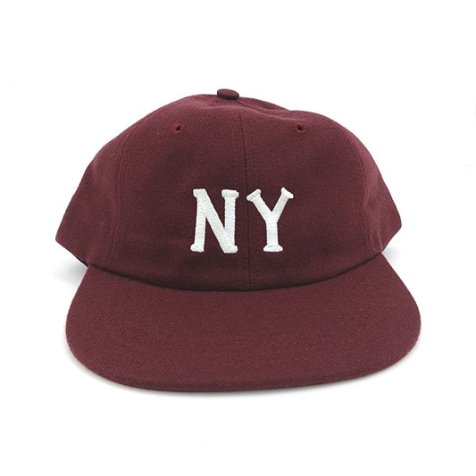 COOPERSTOWN BALL CAP / 1936 NEWYORK BLACK YANKEES / WOOLSAGE / SNAP / MAROON / MADE IN USA