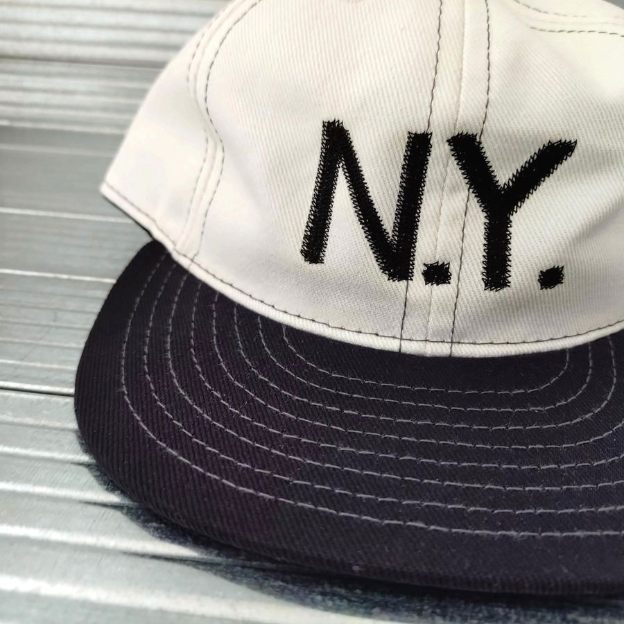 COOPERSTOWN BALL CAP / N.Y.(NEWYORK) / 2-TONE BASEBALL CAP / STITCH / WHITE×BLACK / ORGINAL S / SNAP / EXCLUSIVE / MADE IN USA