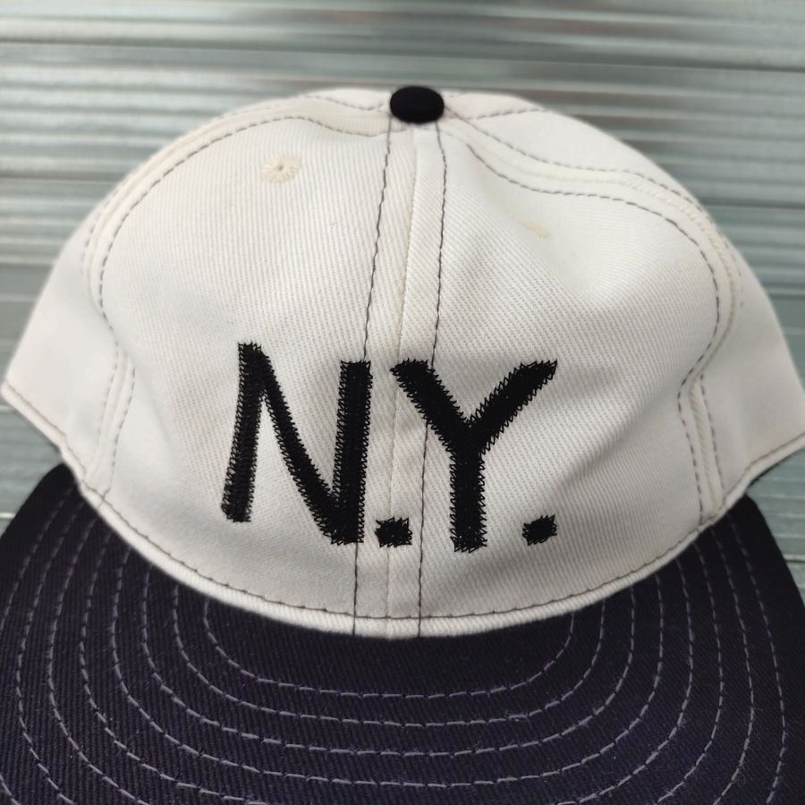 COOPERSTOWN BALL CAP / N.Y.(NEWYORK) / 2-TONE BASEBALL CAP / STITCH / WHITE×BLACK / ORGINAL S / SNAP / EXCLUSIVE / MADE IN USA
