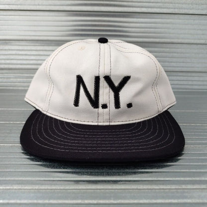 COOPERSTOWN BALL CAP / N.Y.(NEWYORK) / 2-TONE BASEBALL CAP / STITCH / WHITE×BLACK / ORGINAL S / SNAP / EXCLUSIVE / MADE IN USA