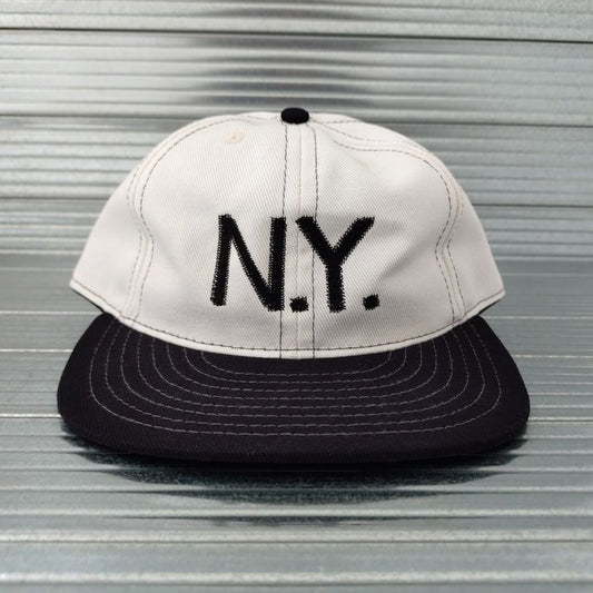 COOPERSTOWN BALL CAP / N.Y.(NEWYORK) / 2-TONE BASEBALL CAP / STITCH / WHITE×BLACK / ORGINAL S / SNAP / EXCLUSIVE / MADE IN USA