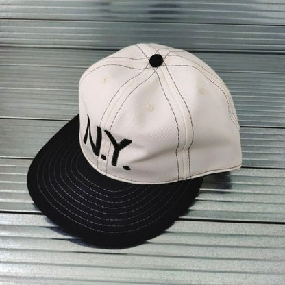 COOPERSTOWN BALL CAP / N.Y.(NEWYORK) / 2-TONE BASEBALL CAP / STITCH / WHITE×BLACK / ORGINAL S / SNAP / EXCLUSIVE / MADE IN USA