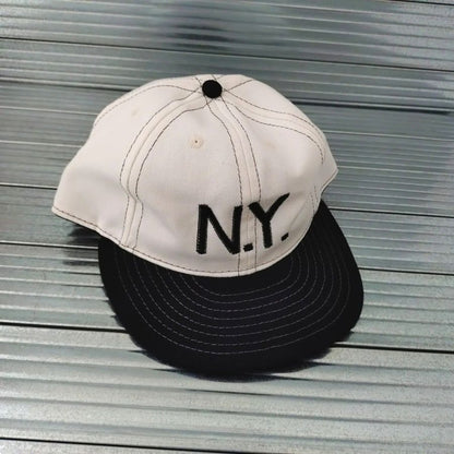 COOPERSTOWN BALL CAP / N.Y.(NEWYORK) / 2-TONE BASEBALL CAP / STITCH / WHITE×BLACK / ORGINAL S / SNAP / EXCLUSIVE / MADE IN USA