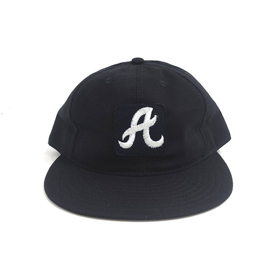 COOPERSTOWN BALL CAP / ATLANTA BRAVES / 60s PATCH / BRUSHED COTTON TWILL / SOFT VISOR / SNAP / BLACK / SPECIAL ORDER MODEL / MADE IN USA