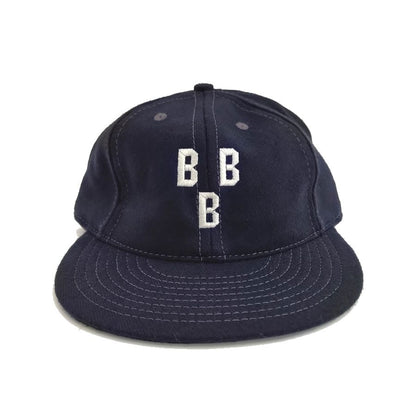 COOPERSTOWN BALL CAP / 1948 BIRMINGHAM BLACK BARONS / WOOL FLANNEL / NAVY / 3 INCH SOFT VISOR / ELASTIC / MADE IN USA