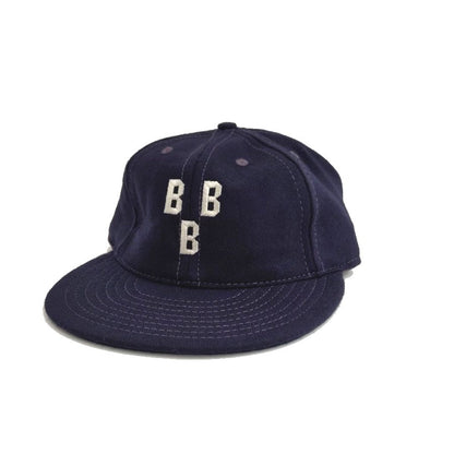 COOPERSTOWN BALL CAP / 1948 BIRMINGHAM BLACK BARONS / WOOL FLANNEL / NAVY / 3 INCH SOFT VISOR / ELASTIC / MADE IN USA
