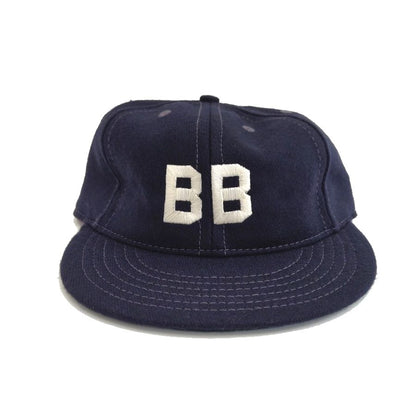 COOPERSTOWN BALL CAP / 1927 BUSTIN BABES / WOOL FLANNEL / NAVY / 2.5 INCH SOFT VISOR / ELASTIC / MADE IN USA