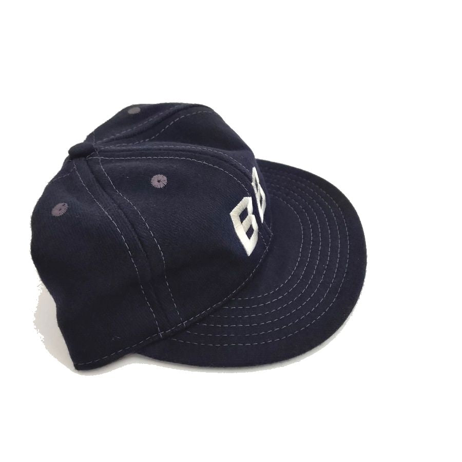 COOPERSTOWN BALL CAP / 1927 BUSTIN BABES / WOOL FLANNEL / NAVY / 2.5 INCH SOFT VISOR / ELASTIC / MADE IN USA