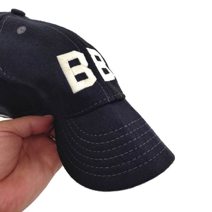 COOPERSTOWN BALL CAP / 1927 BUSTIN BABES / WOOL FLANNEL / NAVY / 2.5 INCH SOFT VISOR / ELASTIC / MADE IN USA