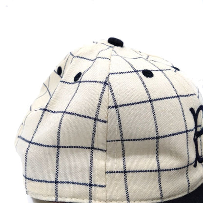 COOPERSTOWN BALL CAP / 1955 BROOKLYN DODGERS  / CHECK / WOOL FLANNEL / ELASTIC / MADE IN USA