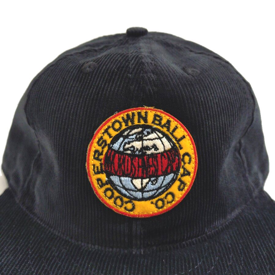 COOPERSTOWN BALL CAP / CORDUROY CAP / COOPERS PATCH  / BLACK / SOFT VISOR / PATCH / SPECIAL ORDER MODEL / MADE IN USA