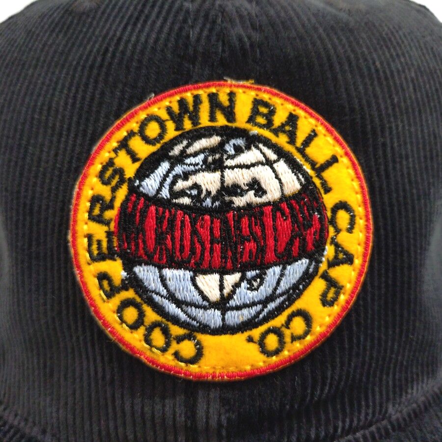COOPERSTOWN BALL CAP / CORDUROY CAP / COOPERS PATCH  / BLACK / SOFT VISOR / PATCH / SPECIAL ORDER MODEL / MADE IN USA