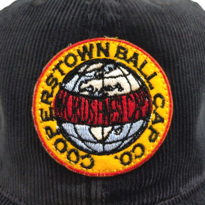 COOPERSTOWN BALL CAP / CORDUROY CAP / COOPERS PATCH  / BLACK / SOFT VISOR / PATCH / SPECIAL ORDER MODEL / MADE IN USA