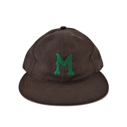 COOPERSTOWN BALL CAP / 1912 MACON PEACHES / BRUSHED COTTON TWILL / SOFT VISOR / D-RING / DARK BROWN / MADE IN USA