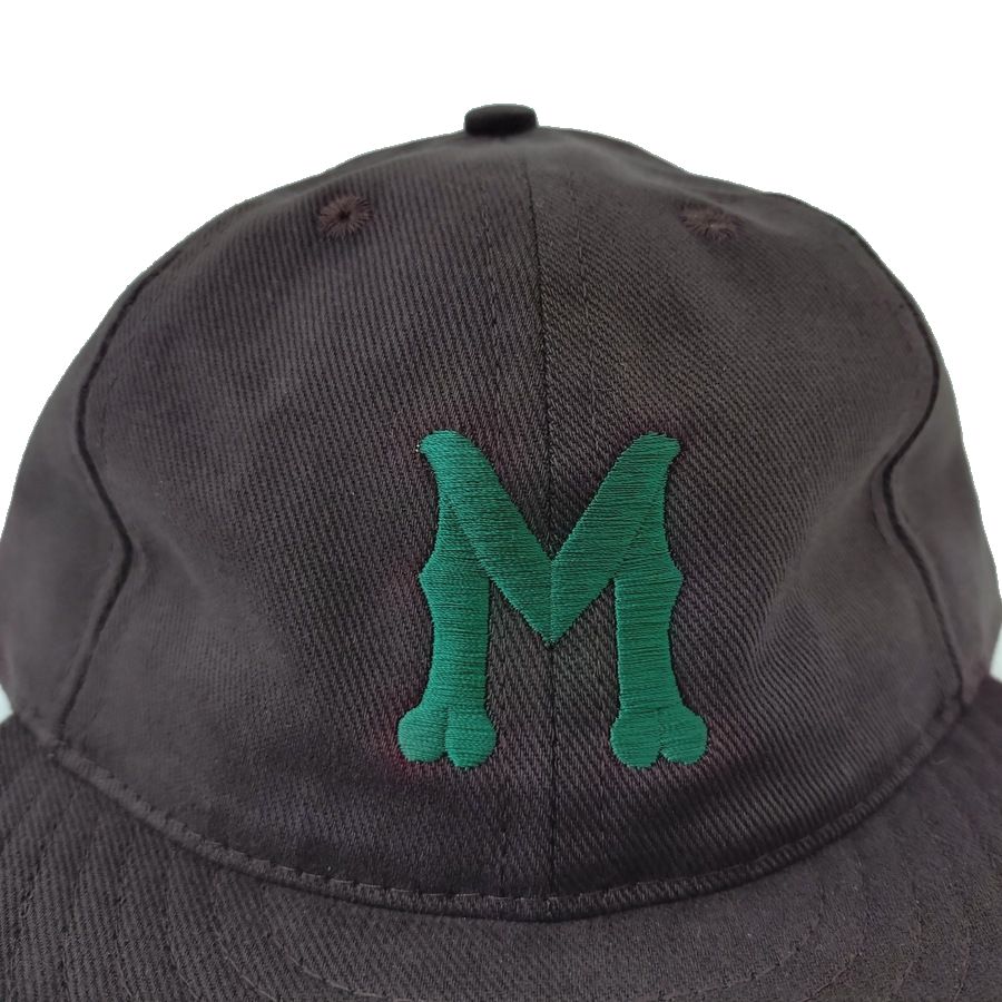 COOPERSTOWN BALL CAP / 1912 MACON PEACHES / BRUSHED COTTON TWILL / SOFT VISOR / D-RING / DARK BROWN / MADE IN USA