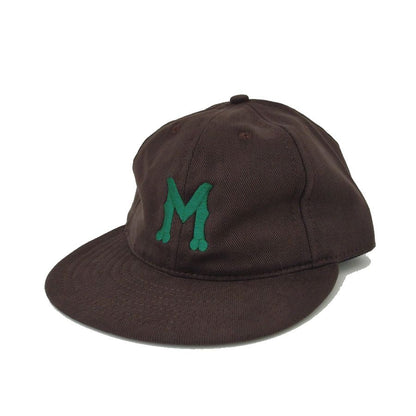 COOPERSTOWN BALL CAP / 1912 MACON PEACHES / BRUSHED COTTON TWILL / SOFT VISOR / D-RING / DARK BROWN / MADE IN USA