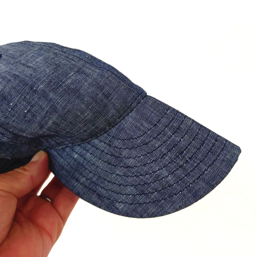 COOPERSTOWN BALL CAP / LINEN INDIGO CHAMBRAY CAP / SOLID / SOFT / SPECIAL ORDER MODEL /  MADE IN USA